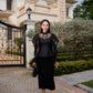 Le SoLeil Leather-Faced Taffeta and lace Blouse