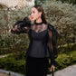 Le SoLeil Leather-Faced Taffeta and lace Blouse
