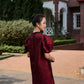 Le SoLeil Jacquard Silk Puff SLeeve A-Line Dress