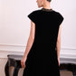 Black Velvet Dress with Lace Detailing