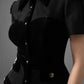 Gabardine and Velvet Utility Jacket and Wide-Leg Pants Set