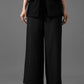Gabardine and Velvet Utility Jacket and Wide-Leg Pants Set