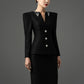 Gabardine Peplum Blazer and Pencil Skirt Set