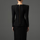 Gabardine Peplum Blazer and Pencil Skirt Set