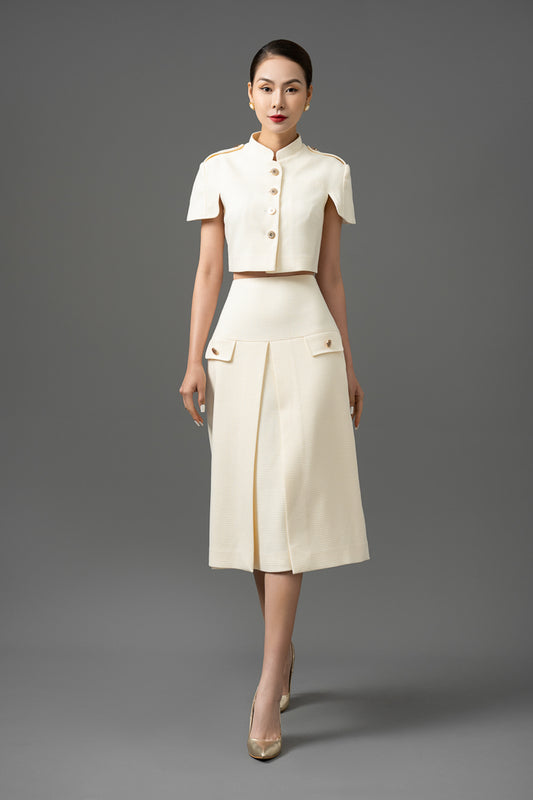 Tweed Cropped Jacket and Skirt Set