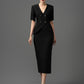 Gabardine Double-Breasted Blazer and Pencil Skirt Set