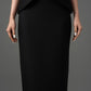 Gabardine Double-Breasted Blazer and Pencil Skirt Set