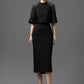 Gabardine Cape Blouse and Skirt Set