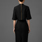 Gabardine Cape Blouse and Skirt Set