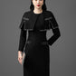 Synthetic Cotton Long-Sleeve Dress with Short Coat Set