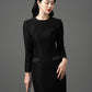 Synthetic Cotton Long-Sleeve Dress with Short Coat Set