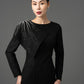 Gabardine Asymmetrical Embellished Midi Dress