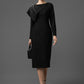 Gabardine Asymmetrical Embellished Midi Dress