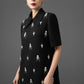 Gabardine Embroidered Shift Dress