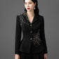 Black Pantsuit with Embellished Blazer