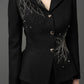 Black Pantsuit with Embellished Blazer