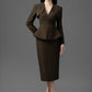 Olive Green Peplum Pencil Dress Set