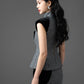 Tweed and Gabardine Structured Vest and Pencil Skirt Set