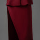 Gabardine and Velvet Sleeveless Blazer and Pencil Skirt Set