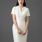Taffeta Wrap-Style Midi Dress