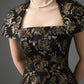 Brocade Midi Dress with Cap Sleeves