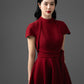 Woven Foam Cotton Fit-and-Flare Midi Dress