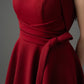 Woven Foam Cotton Fit-and-Flare Midi Dress