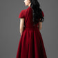Woven Foam Cotton Fit-and-Flare Midi Dress