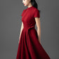 Woven Foam Cotton Fit-and-Flare Midi Dress