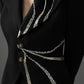 Gabardine Embroidered Blazer and Wide-Leg Pants Set