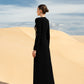 Black Gown with Embellished Butterfly Motif