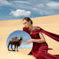 Burgundy Cape Sleeve Maxi Dress with Gold Embellishments