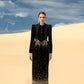 Black Embellished Peplum Jacket and Sequin Skirt Evening Gown