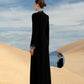 Black Velvet Evening Gown with Radiant Embellished Neckline