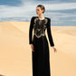 Black Gown with Embellished Butterfly Motif
